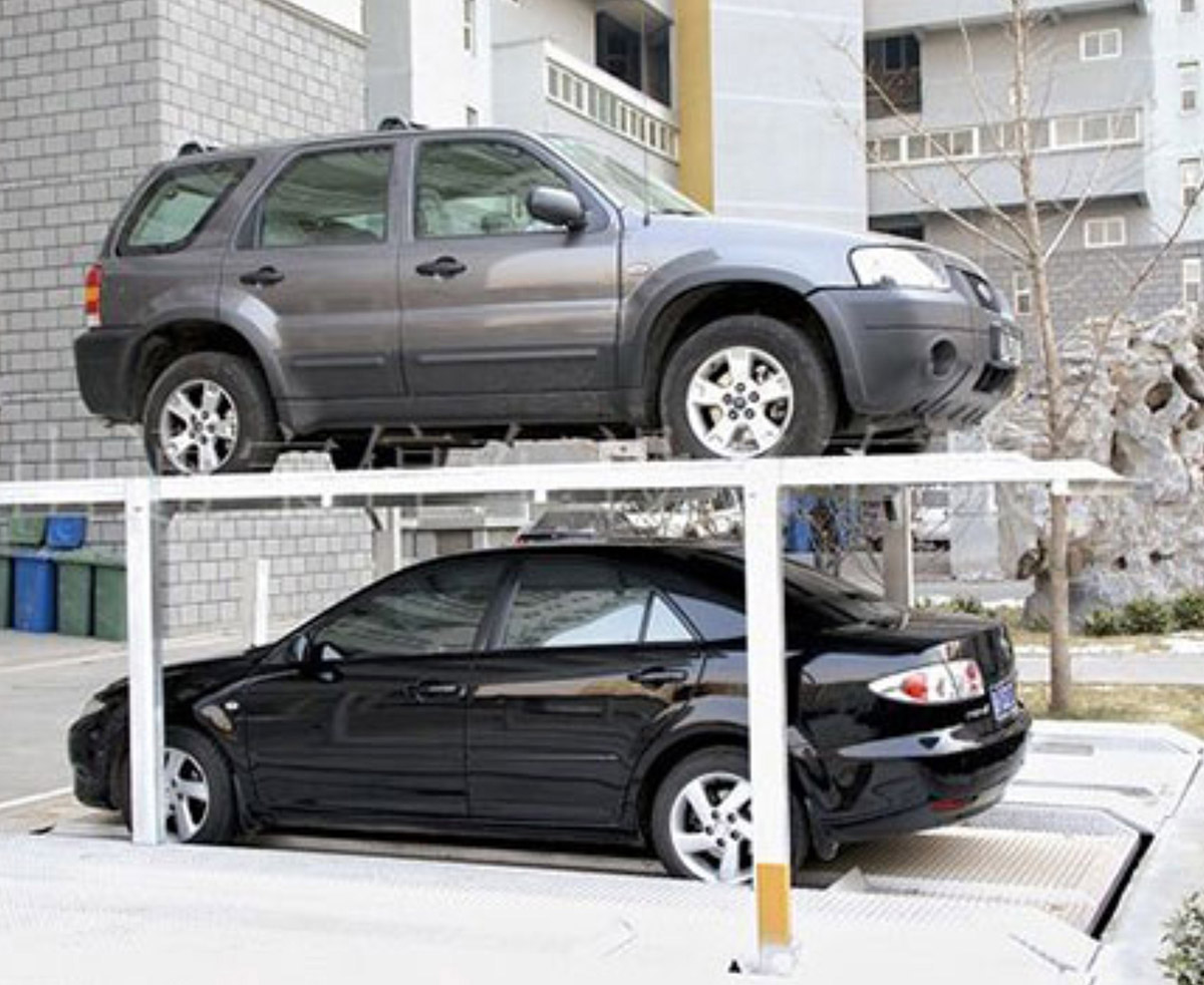 机械停车设备负一正一二层地坑式简易升降立体停车